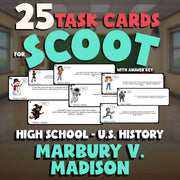 Marbury v. Madison SCOOT TASK CARDS U.S. History Game - No Prep Review Activity