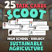 Sustainable Agriculture SCOOT TASK CARDS Science Game - No Prep Biology Review