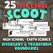 Divergent & Transform Boundaries SCOOT TASK CARDS Game - No Prep Earth Science