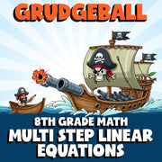 Multi Step Linear Equations GRUDGEBALL Math Game - No Prep Grade 8 Review