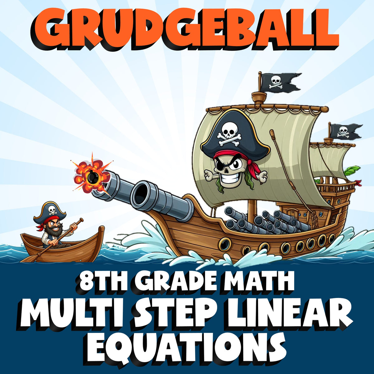 Multi Step Linear Equations GRUDGEBALL Math Game - No Prep Grade 8 Review
