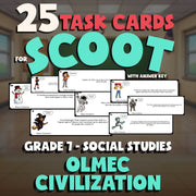 Olmec Civilization SCOOT TASK CARDS Socials Game - No Prep Grade 7 Review
