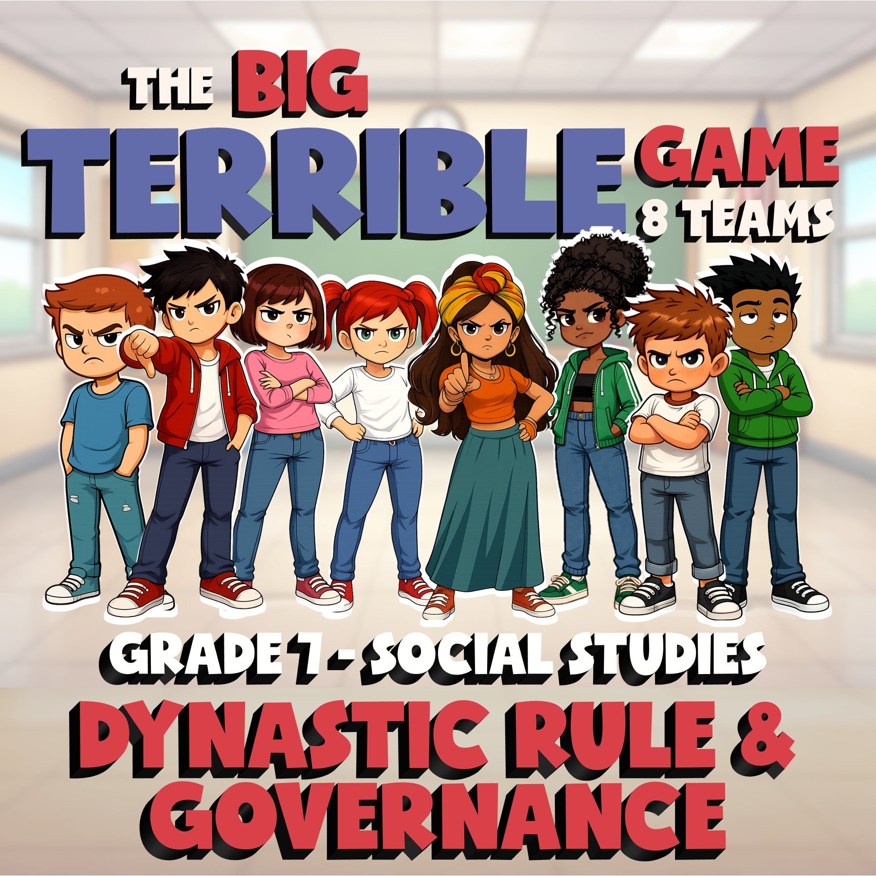 Dynastic Rule & Governance BIG TERRIBLE GAME - No Prep Grade 7 Socials Review