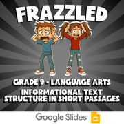 Informational Text Structure in Short Passages FRAZZLED ELA Game - Grade 9