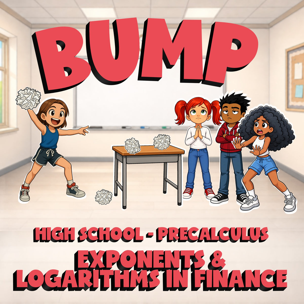 Exponents & Logarithms in Finance BUMP Math Game - No Prep PreCalculus Review