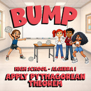 Apply Pythagorean Theorem BUMP Math Game - No Prep Algebra 1 Review Activity