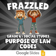 Purpose of Law Codes FRAZZLED Socials Game - No Prep Grade 6 Review Activity