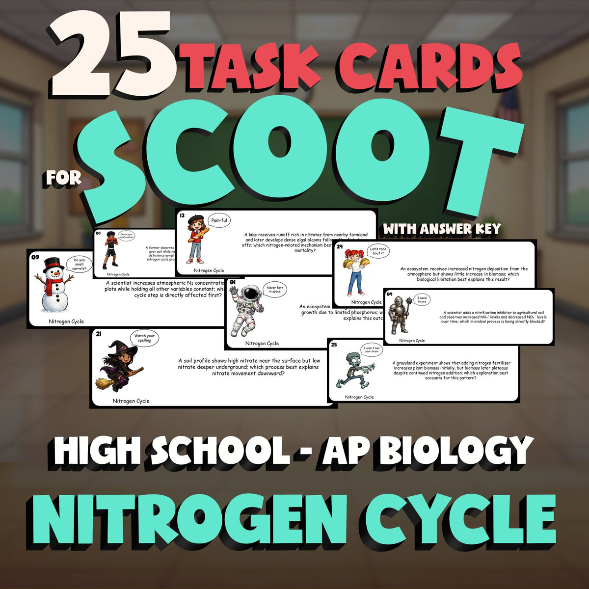 Nitrogen Cycle SCOOT TASK CARDS Science Game - No Prep AP Biology Review