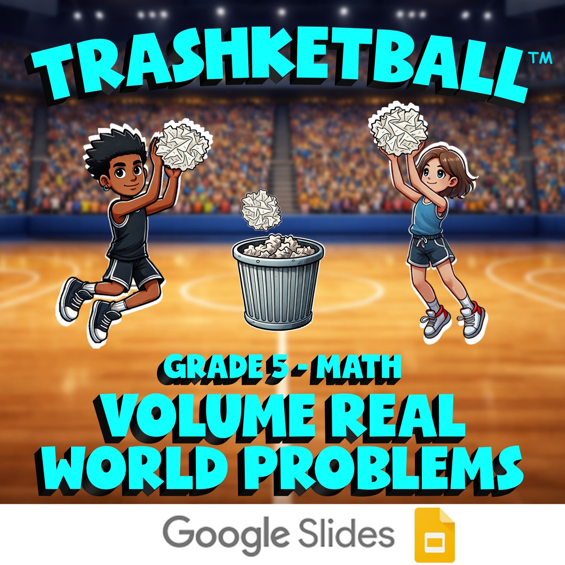Volume Real World Problems TRASHKETBALL Math Game - No Prep Grade 5 Review