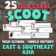 East & Southeast Asia SCOOT TASK CARDS Game - No Prep World History Review
