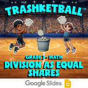 Division as Equal Shares TRASHKETBALL Math Game - No Prep Grade 3 Review
