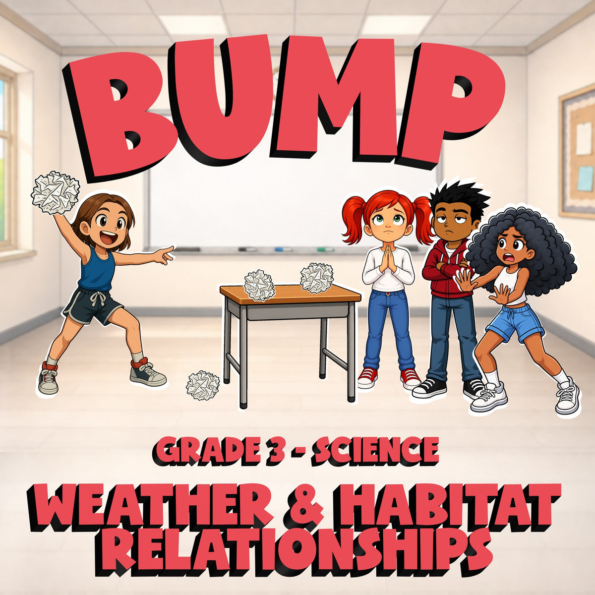Weather & Habitat Relationships BUMP Science Game - No Prep Grade 3 Review