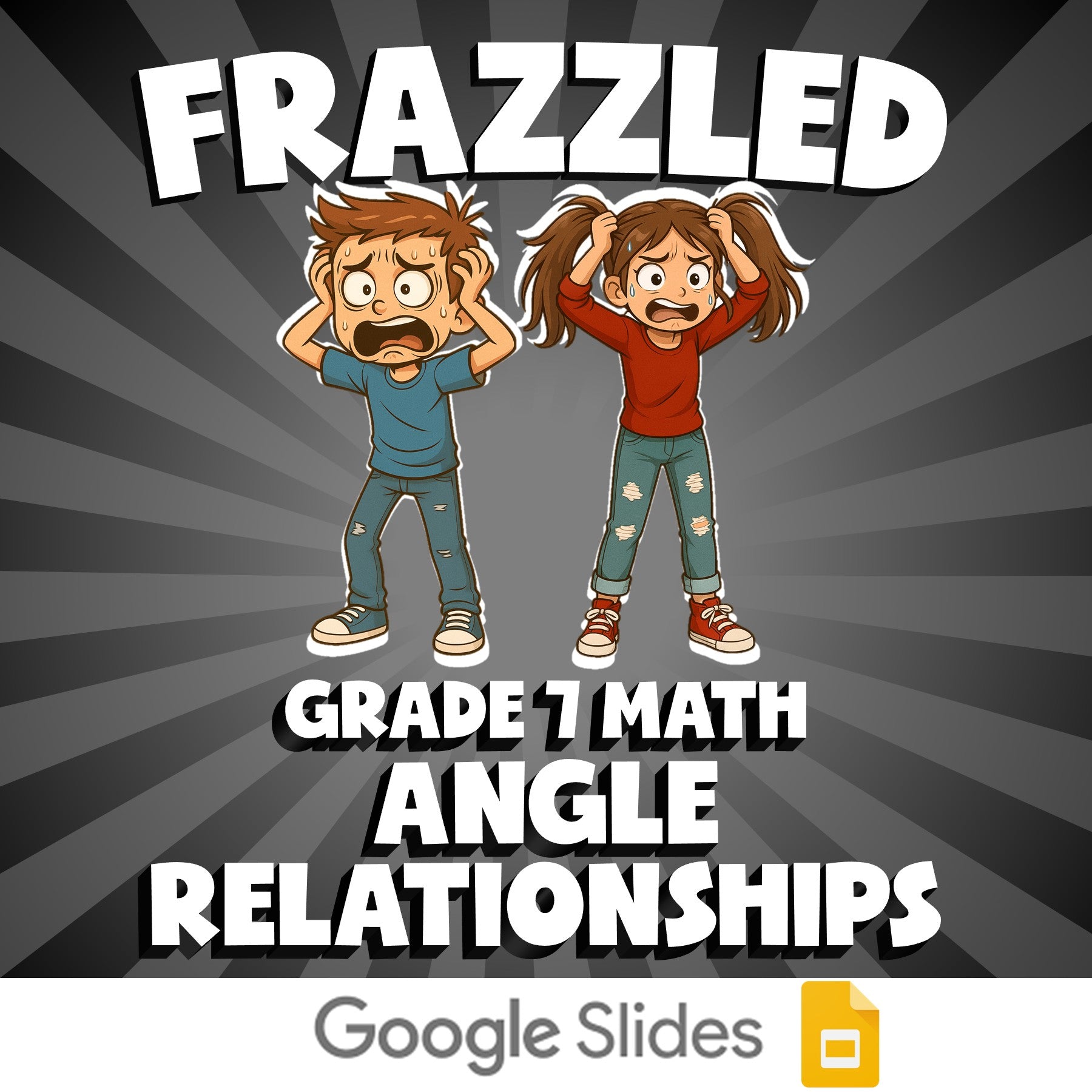 Angle Relationships FRAZZLED Math Game - No Prep Grade 7 Review Activity