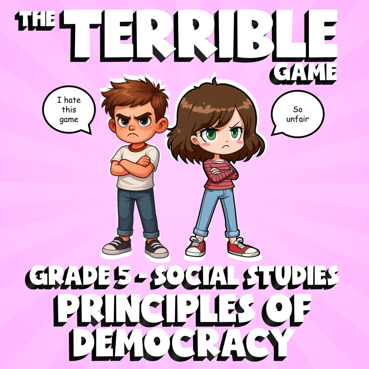 Principles of Democracy THE TERRIBLE GAME - No Prep Grade 5 Socials Review