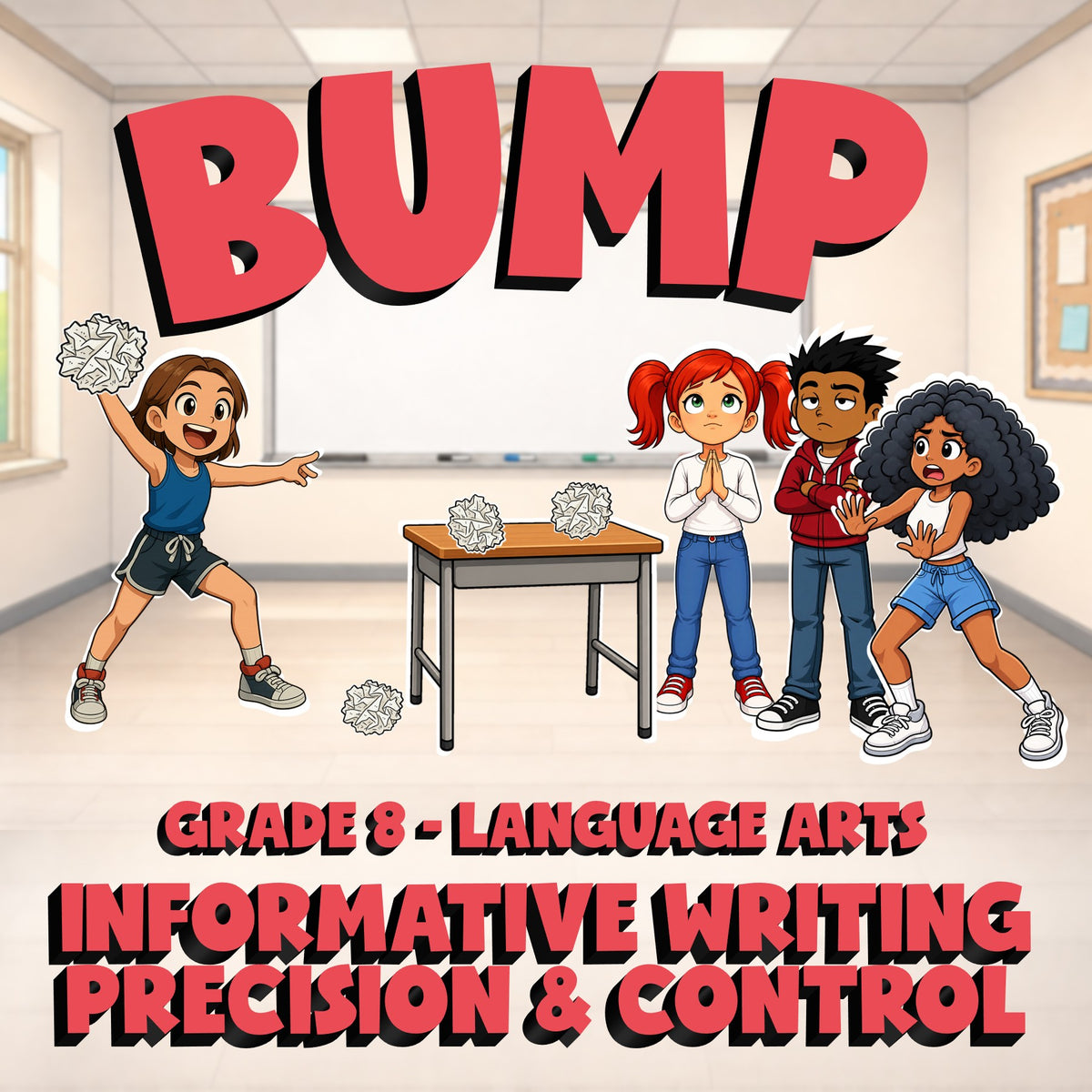 Informative Writing Precision & Control BUMP ELA Game - No Prep Grade 8 Review
