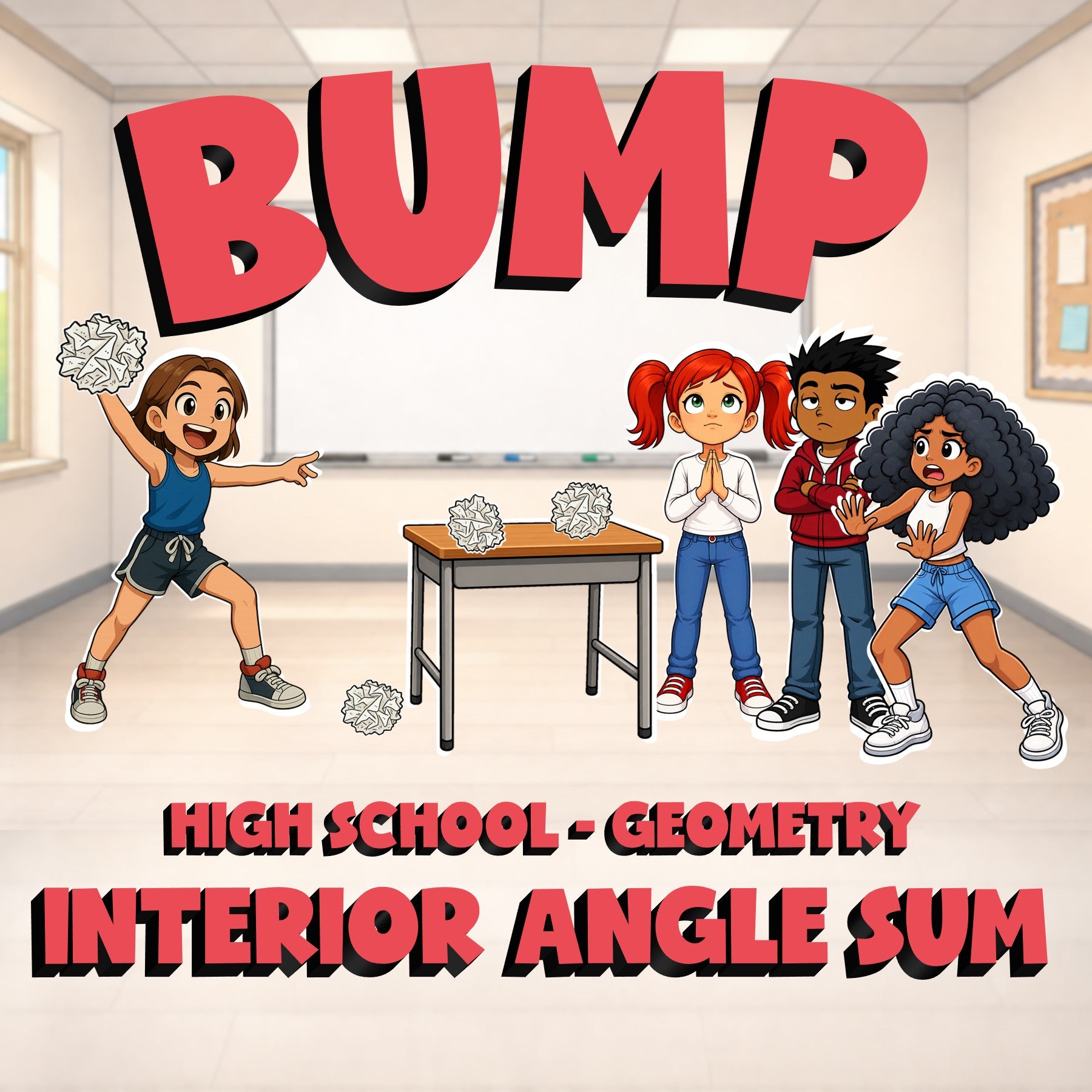 Interior Angle Sum BUMP Math Game - No Prep Geometry Review Activity
