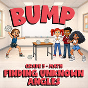 Finding Unknown Angles BUMP Math Game - No Prep Grade 5 Review Activity