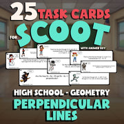 Perpendicular Lines SCOOT TASK CARDS Math Game - No Prep Geometry Review