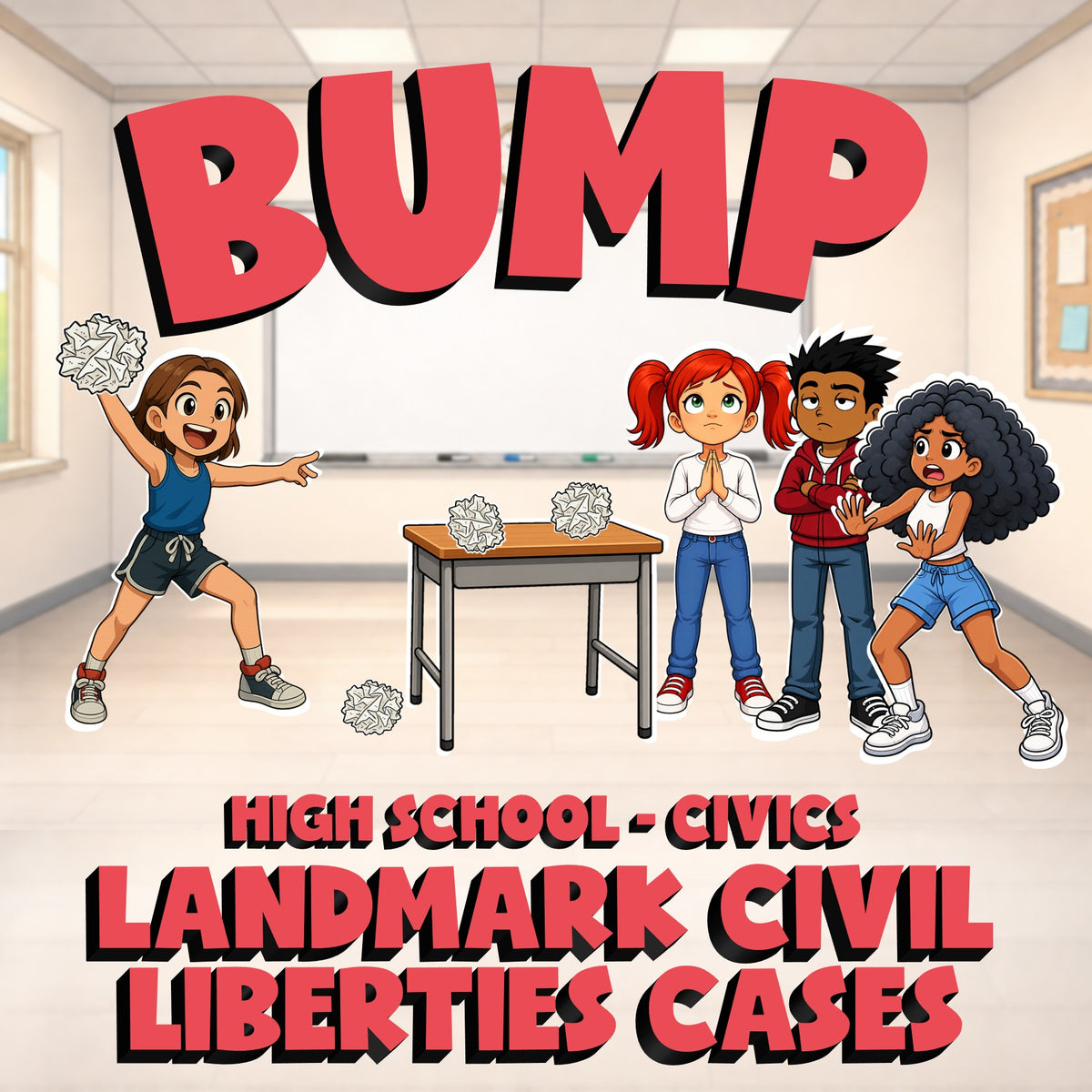 Landmark Civil Liberties Cases BUMP Civics Game - No Prep Review Activity