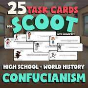 Confucianism SCOOT TASK CARDS Game - No Prep World History Review Activity