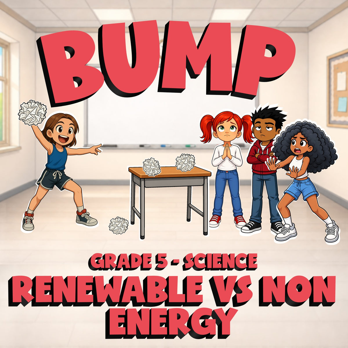 Renewable vs Non Energy BUMP Science Game - No Prep Grade 5 Review Activity