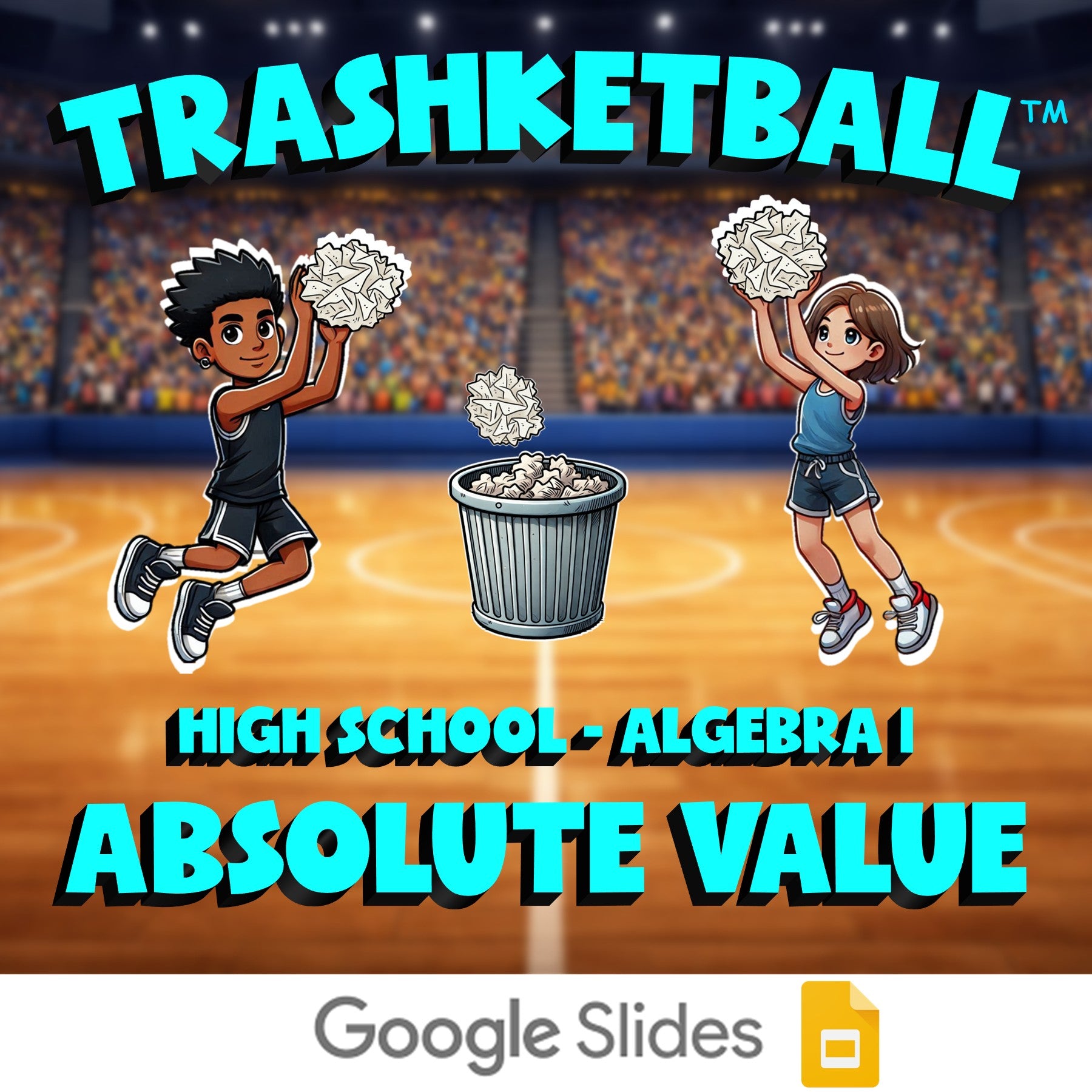 Absolute Value TRASHKETBALL Math Game - No Prep Algebra 1 Review Activity