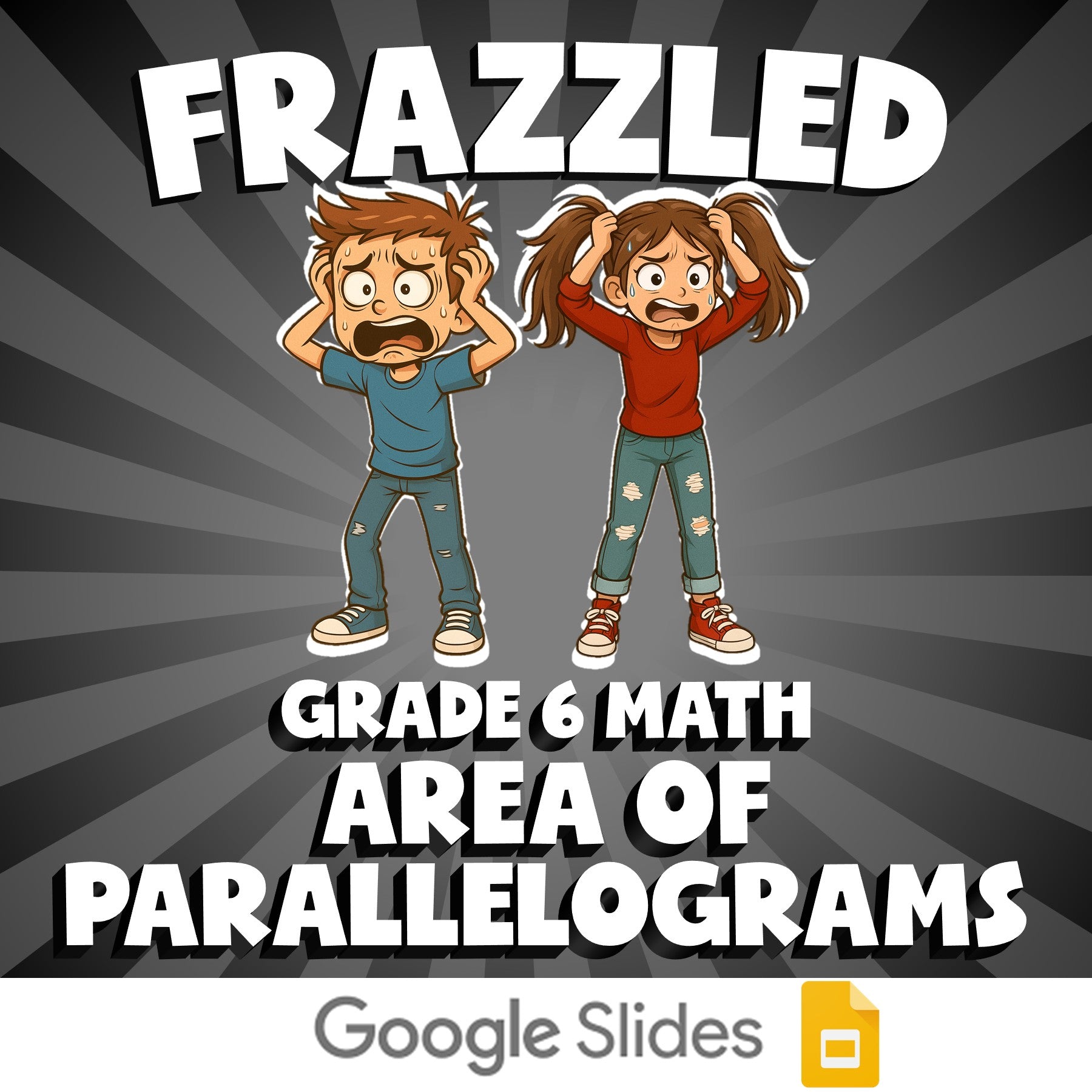 Area of Parallelograms FRAZZLED Math Game - No Prep Grade 6 Review Activity