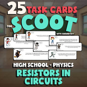 Resistors in Circuits SCOOT TASK CARDS Science Game - No Prep Physics Review