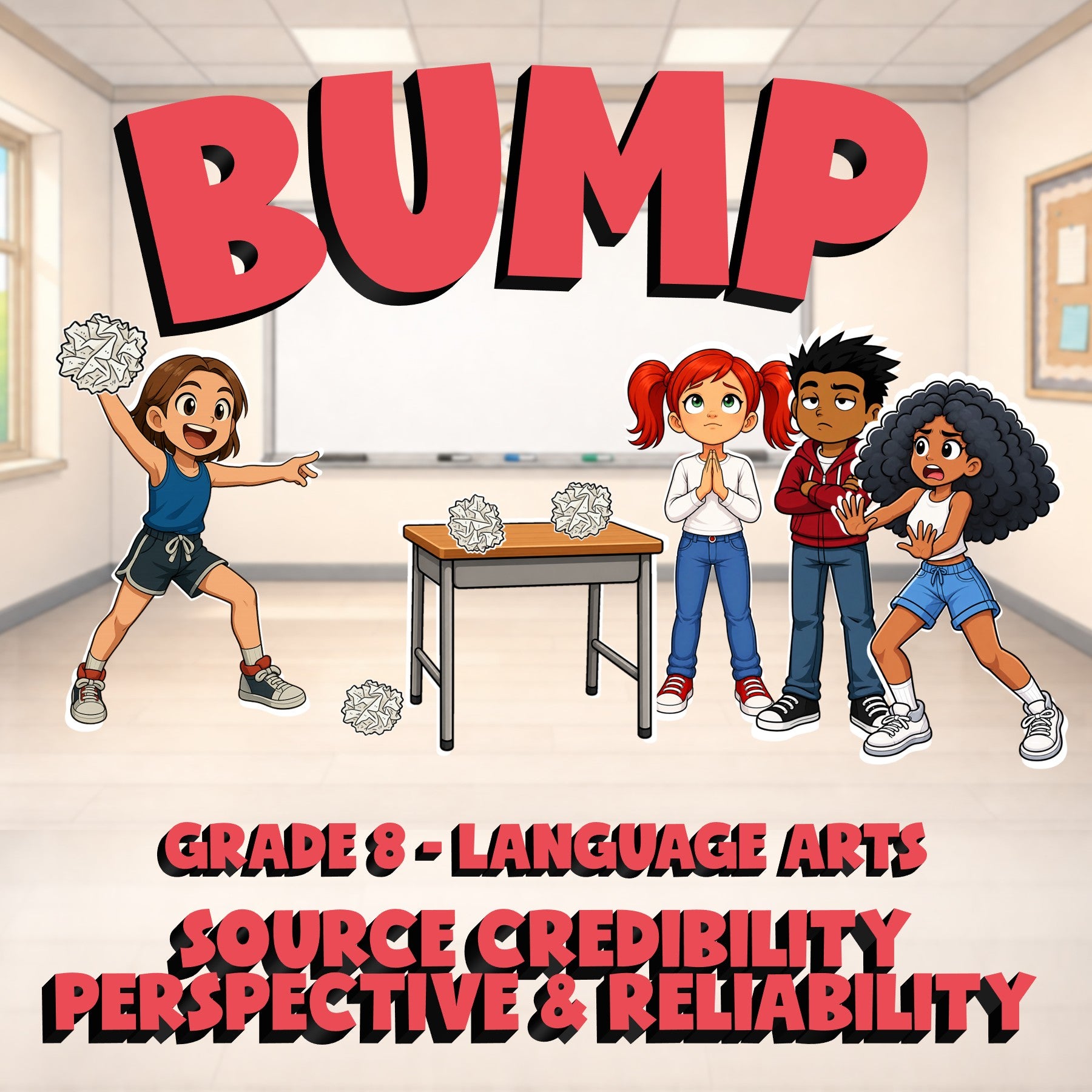 Source Credibility Perspective & Reliability BUMP ELA Game - No Prep Grade 8