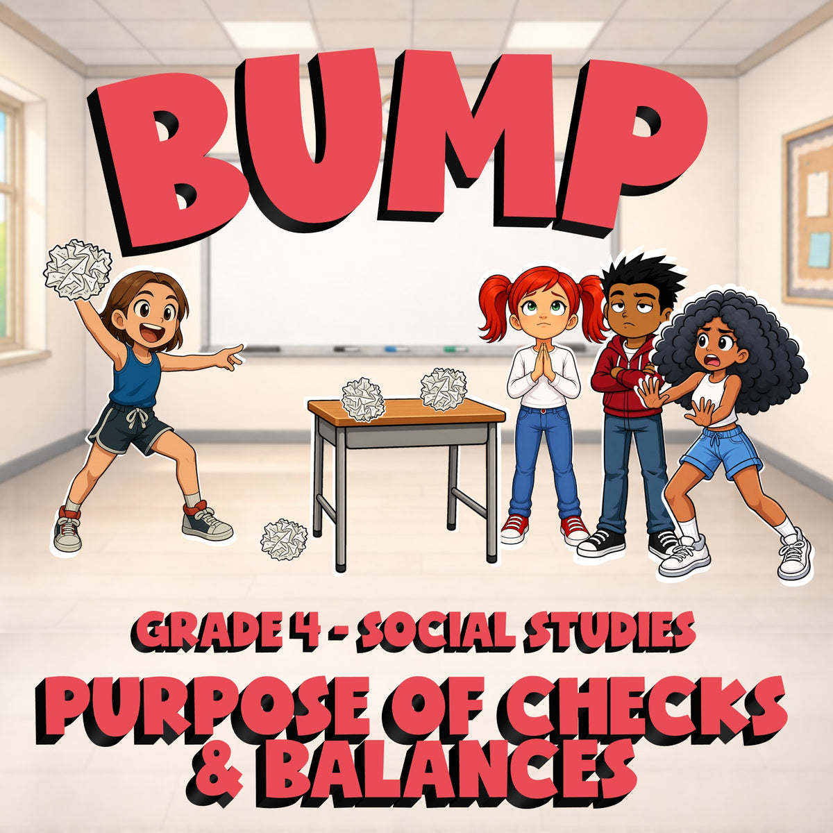 Purpose of Checks & Balances BUMP Socials Game - No Prep Grade 4 Review Activity