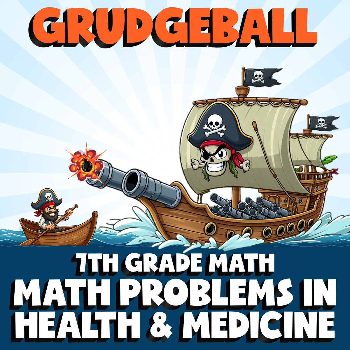 Math Problems in Health & Medicine GRUDGEBALL Math Game - No Prep Grade 7 Review
