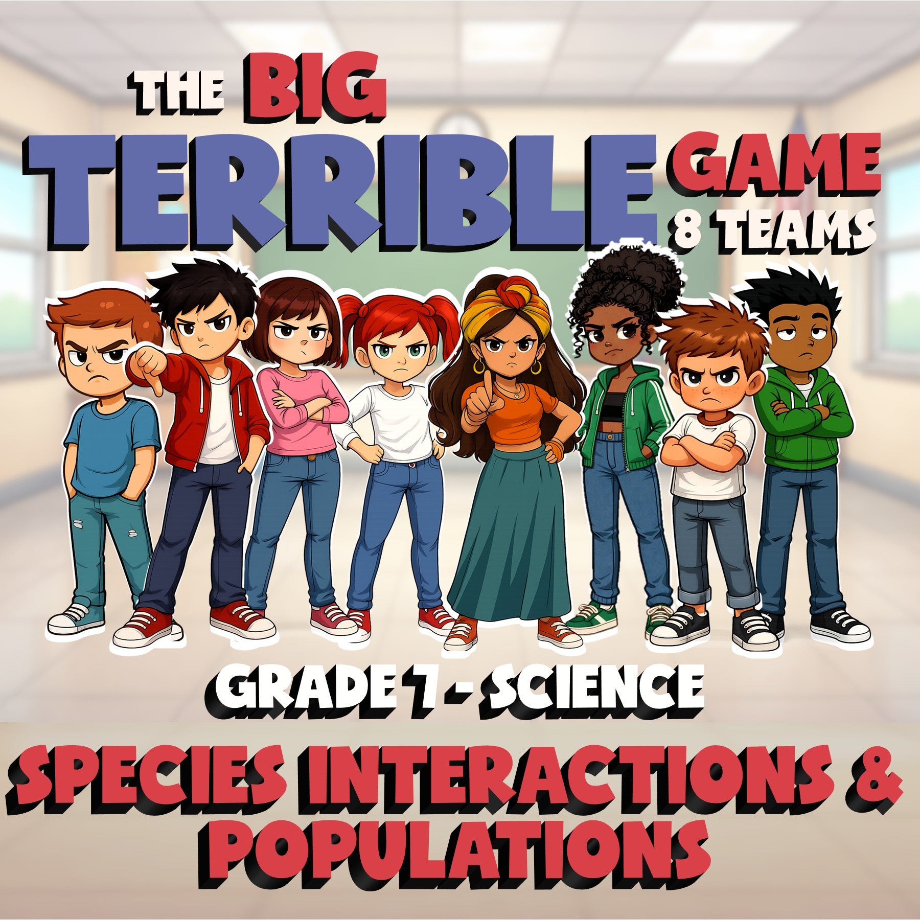 Species Interactions & Populations BIG TERRIBLE GAME - Grade 7 Science Review