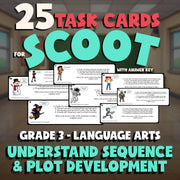 Understand Sequence & Plot Development SCOOT TASK CARDS ELA Game - Grade 3
