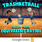 Equivalent Ratios TRASHKETBALL Math Game - No Prep Grade 6 Review Activity