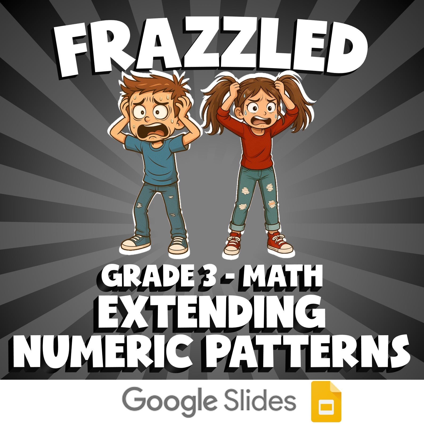 Extending Numeric Patterns FRAZZLED Math Game - No Prep Grade 3 Review Activity