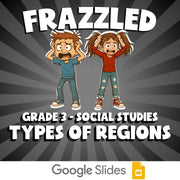 Types of Regions FRAZZLED Socials Game - No Prep Grade 3 Review Activity