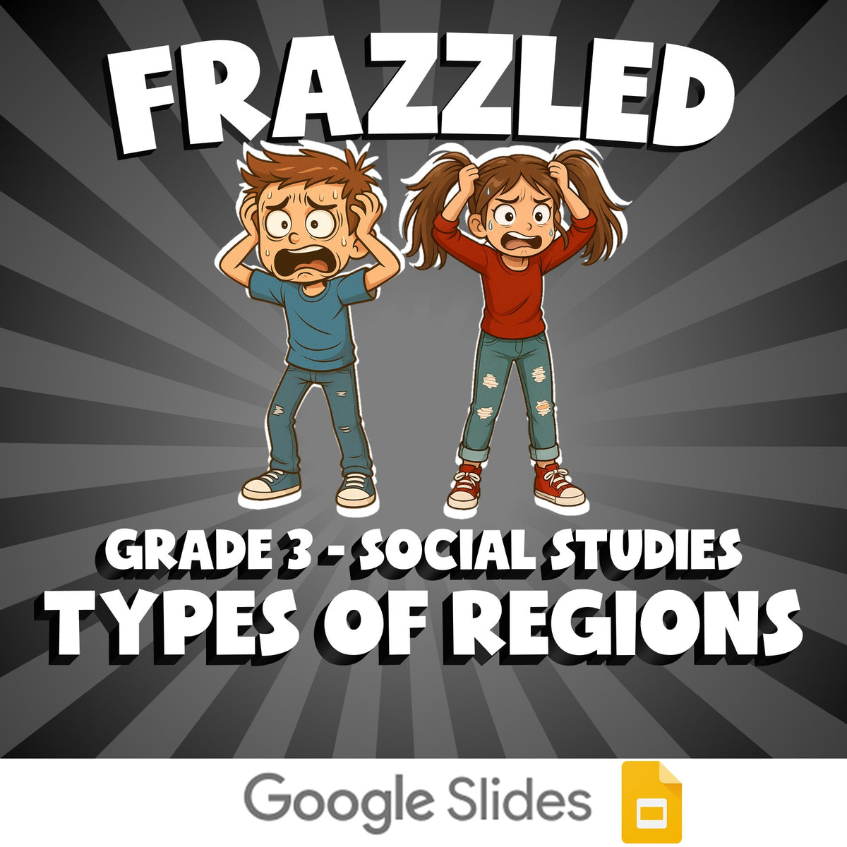 Types of Regions FRAZZLED Socials Game - No Prep Grade 3 Review Activity