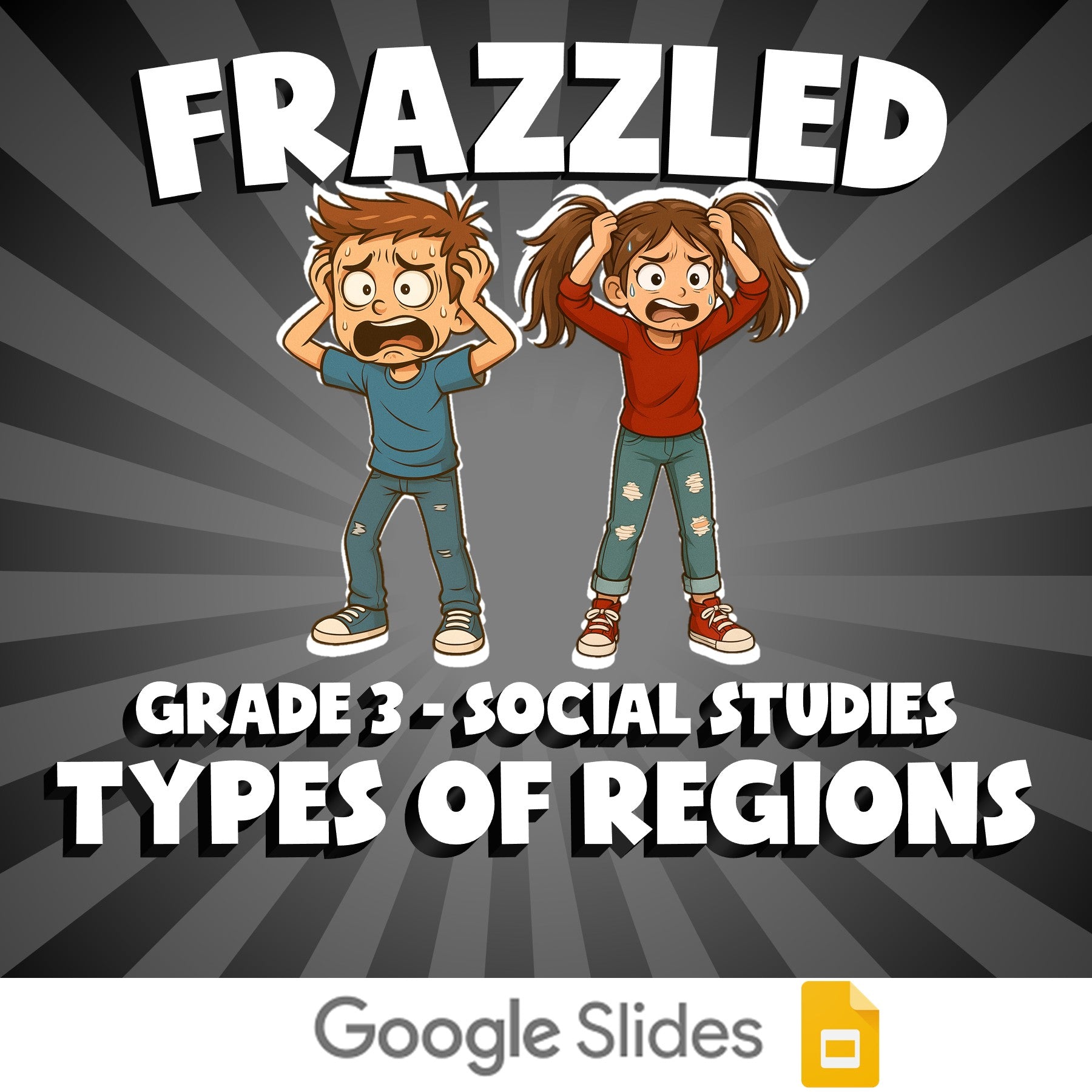 Types of Regions FRAZZLED Socials Game - No Prep Grade 3 Review Activity