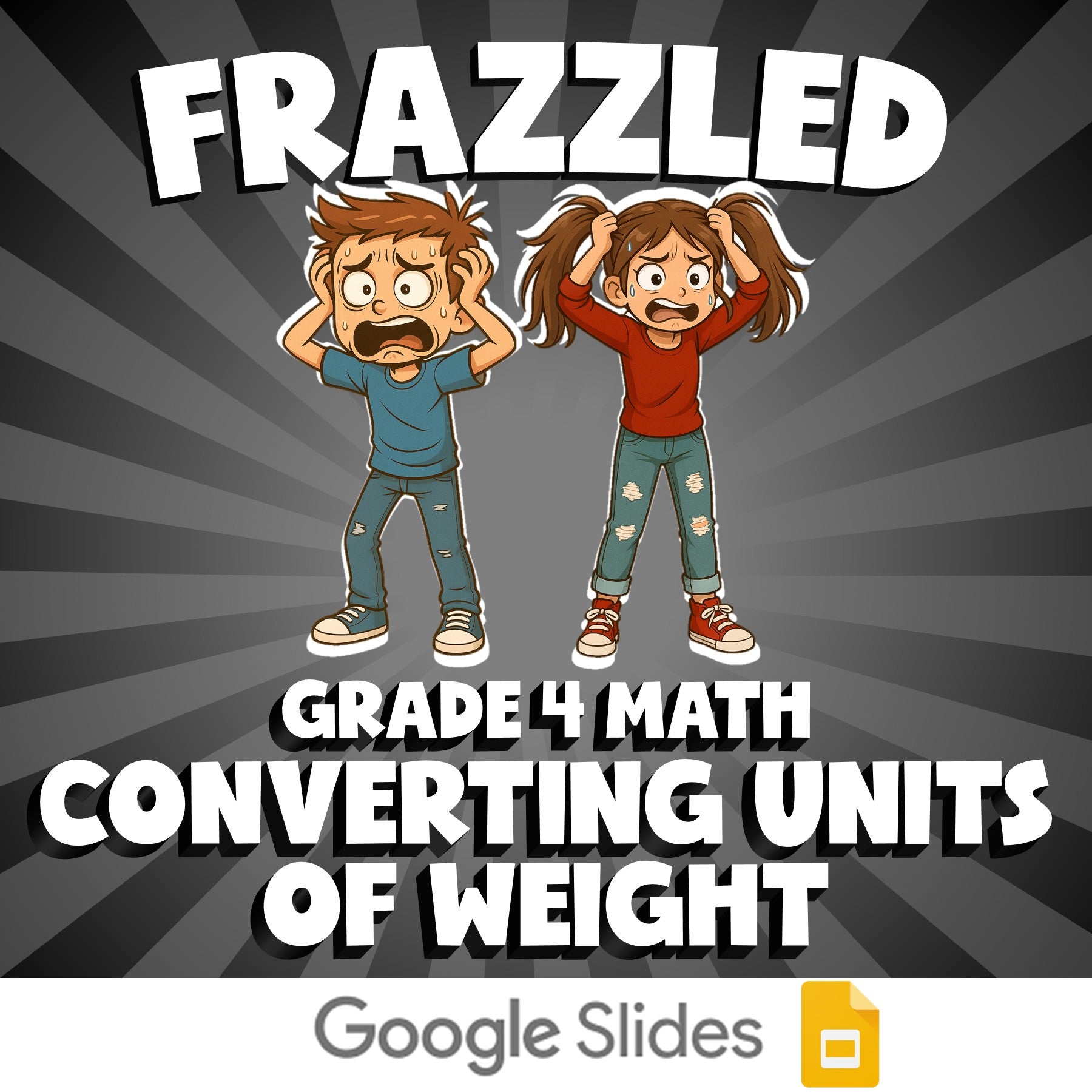 Converting Units of Weight FRAZZLED Math Game - No Prep Grade 4 Review Activity
