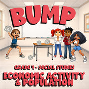 Economic Activity & Population BUMP Socials Game - No Prep Grade 4 Review