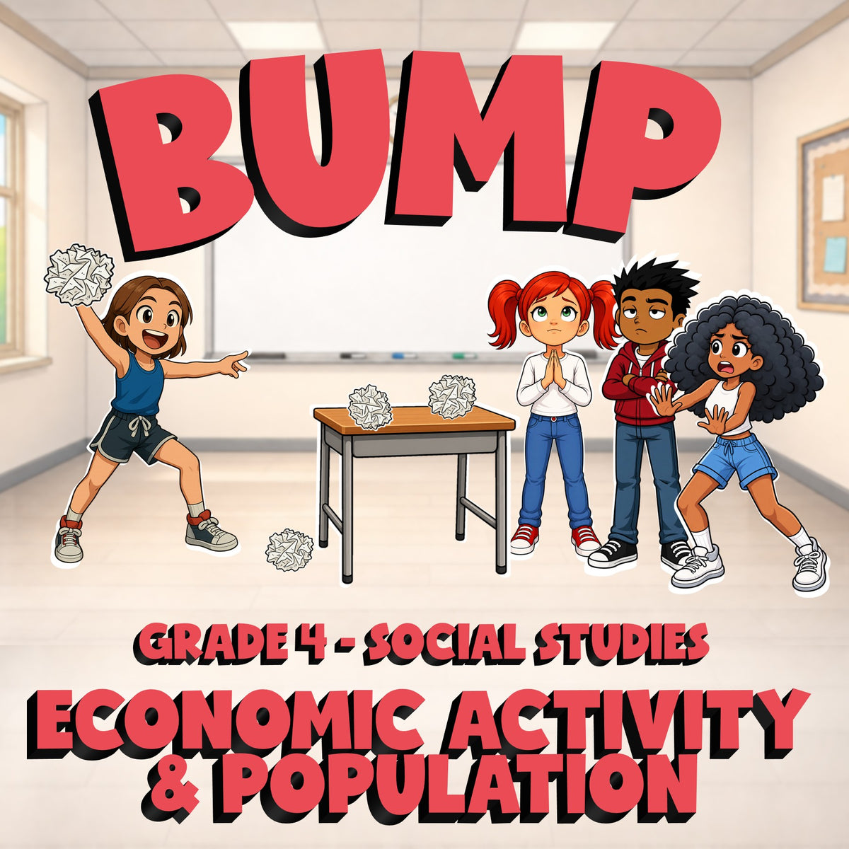 Economic Activity & Population BUMP Socials Game - No Prep Grade 4 Review