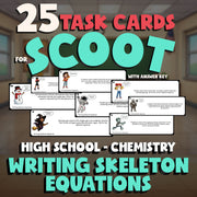 Writing Skeleton Equations SCOOT TASK CARDS Science Game - No Prep Chemistry
