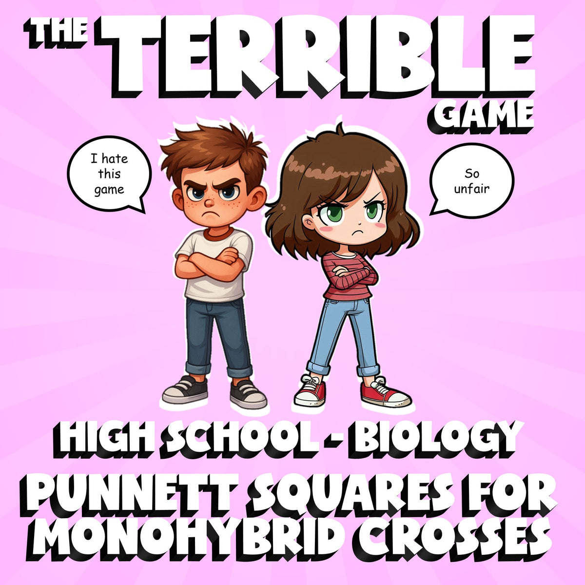 Punnett Squares for Monohybrid Crosses THE TERRIBLE GAME - Biology Science