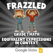 Equivalent Expressions in Context FRAZZLED Math Game - No Prep Grade 7 Review