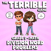 Division Word Problems THE TERRIBLE GAME - No Prep Grade 5 Math Review Activity