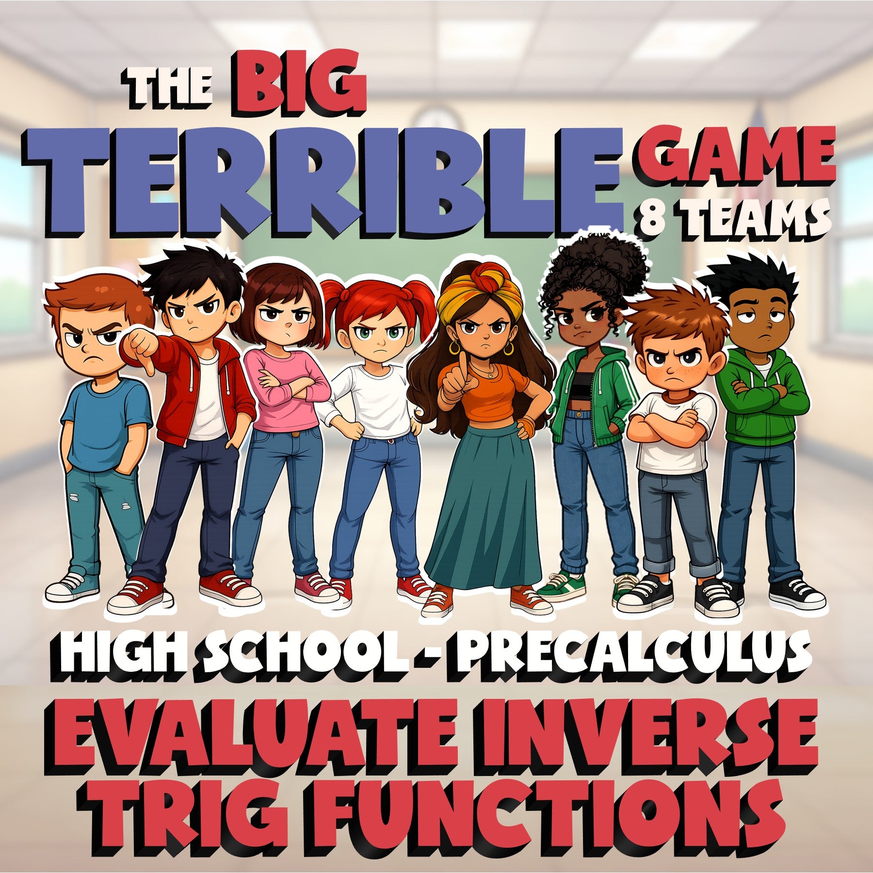 Evaluate Inverse Trig Functions BIG TERRIBLE GAME - PreCalculus Math Review