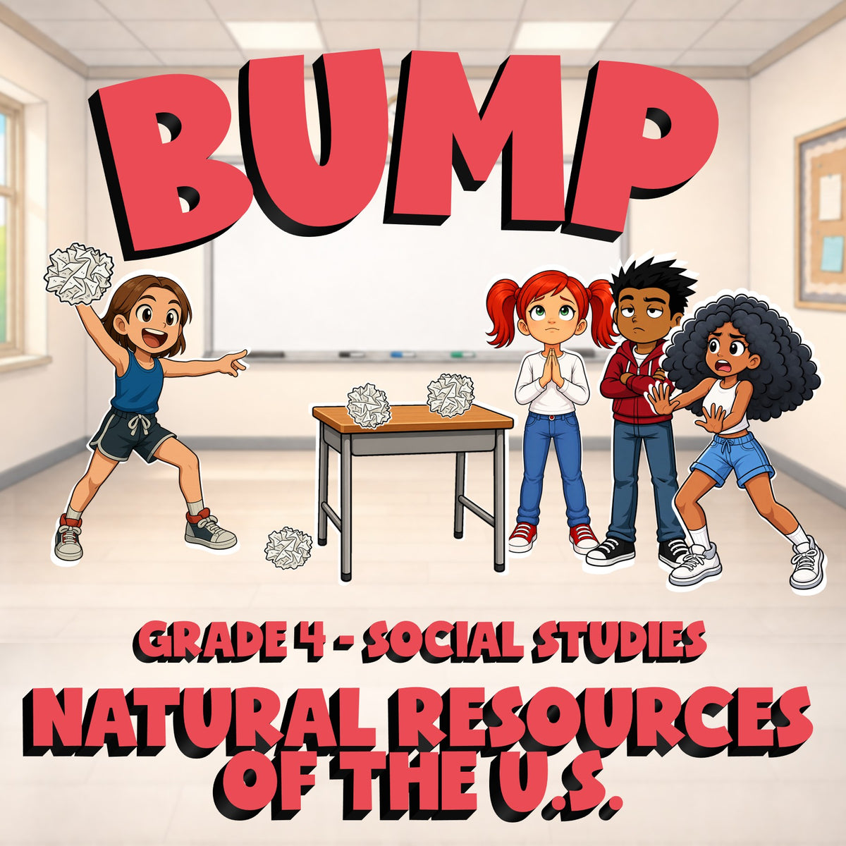 Natural Resources of the U.S. BUMP Socials Game - No Prep Grade 4 Review