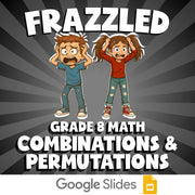 Combinations & Permutations FRAZZLED Math Game - No Prep Grade 8 Review Activity