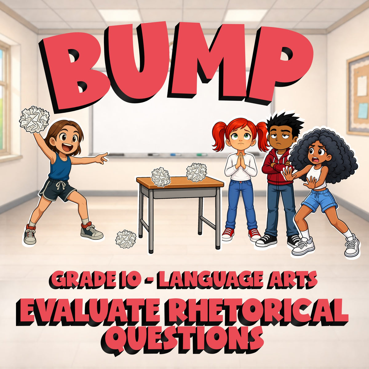 Evaluate Rhetorical Questions BUMP ELA Game - No Prep Grade 10 Review Activity