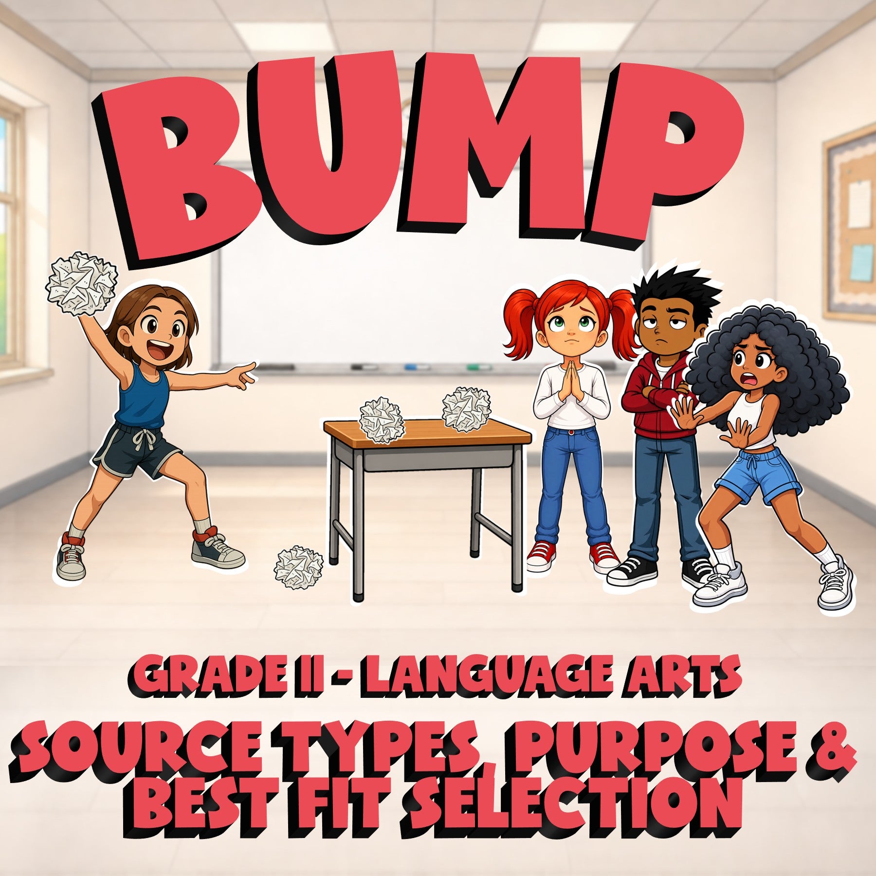 Source Types, Purpose & Best Fit Selection BUMP ELA Game - No Prep Grade 11